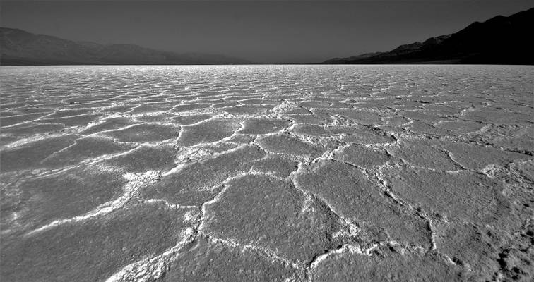 The dry salt lake of Badwater, Death Valley