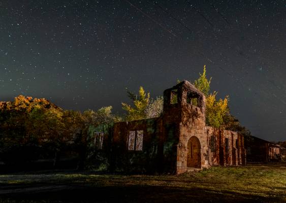 Different view of the abandoned Baptist Church in Pershing