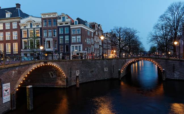 Seven Bridges at night, Amsterdam