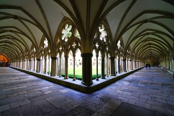 Cloisters of Salisbury Cathedral, Wiltshire, UK