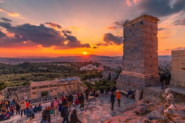 Sunset view from Acropolis, Athens