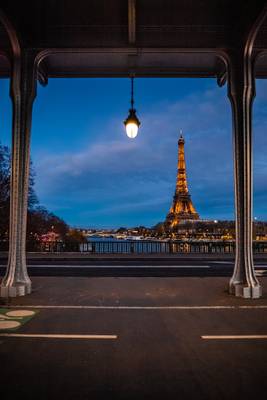 View of Eiffel tower from Pont de Bir-Hakeim