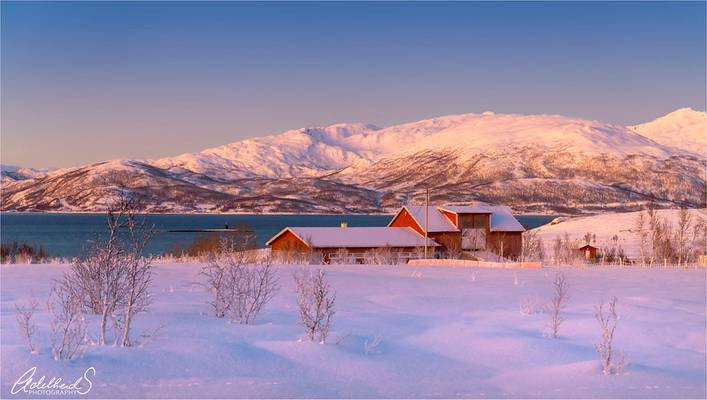 Farm in snow, Norway
