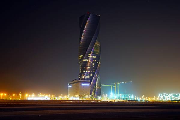 Bahrain by night. Wyndham Grand Manama