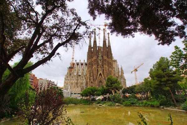 Sagrada Familia. View from Plaça de Gaudí