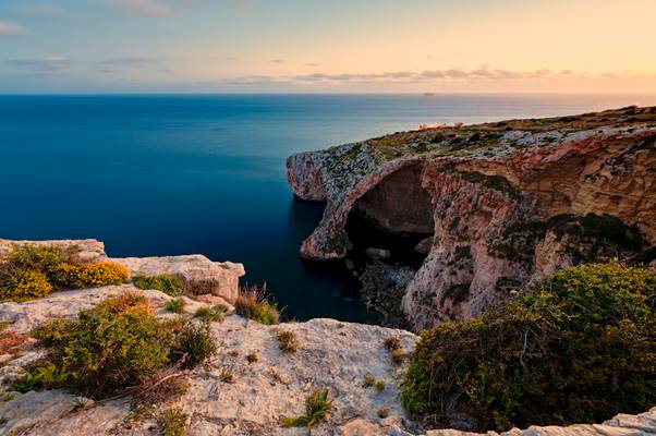 Blue Grotto Malta at Sunset