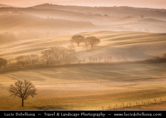 Italy - Tuscany - Val d'Orcia after Sunrise - UNESCO World Heritage Site