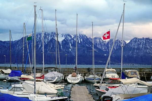 Boats & mountains, Vevey, Switzerland