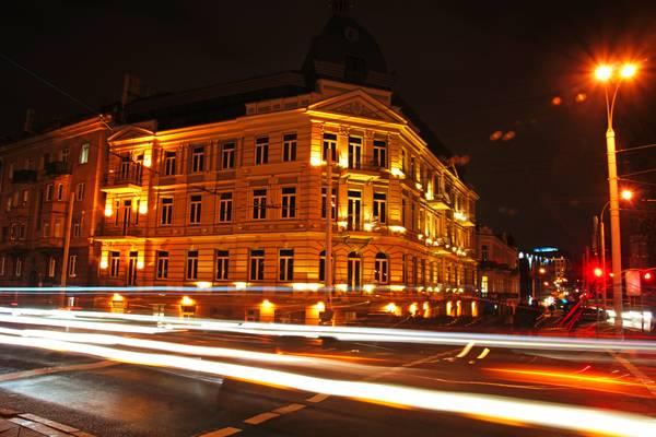 Vilnius by night. Hotel Congress