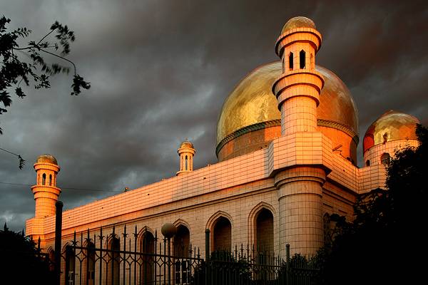 Almaty Mosque at sunset