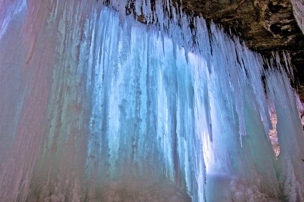 Back of Frozen LaSalle Canyon Waterfall