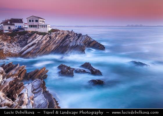 Portugal - Peniche - Unusual Cliffs at Baleal Peninsula during Sunset