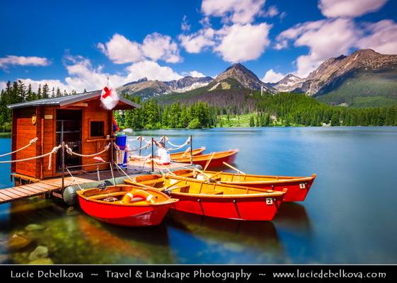 Slovakia - High Tatras Mountains - Boat House at Štrbské pleso - Mountain Glacial Lake at 1,346 m (4,416 ft)