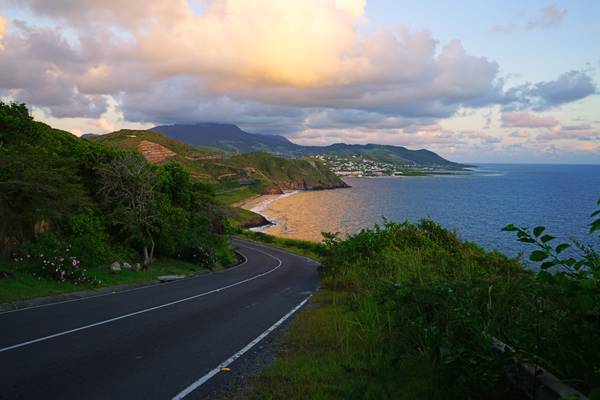 Awesome view of St Kitts island at sunrise