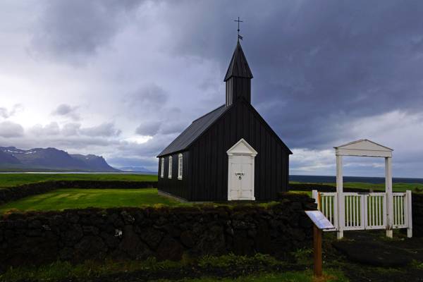 Black ascetic church in Búðir, Snæfellsnes
