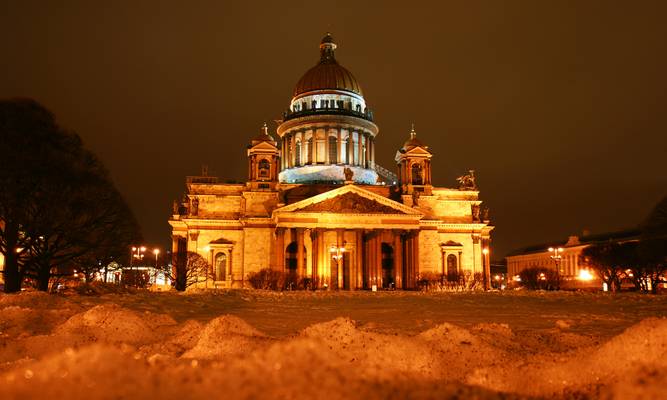 Saint Petersburg by night. St. Isaac's Cathedral