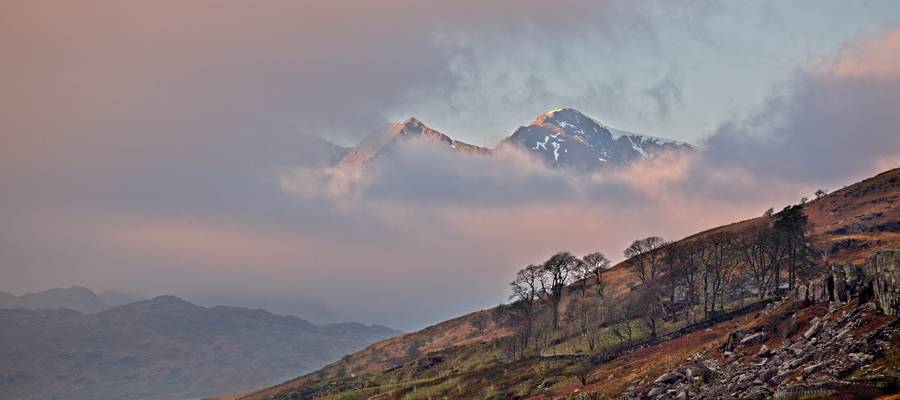 Snowdon peeks through the clouds