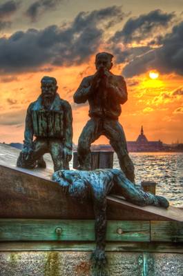 American Merchant Mariners Memorial at Sunset