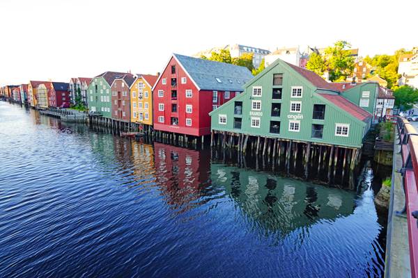 Nidelva river from the Old Town Bridge, Trondheim, Norway
