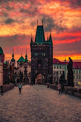 Charles bridge at dawn