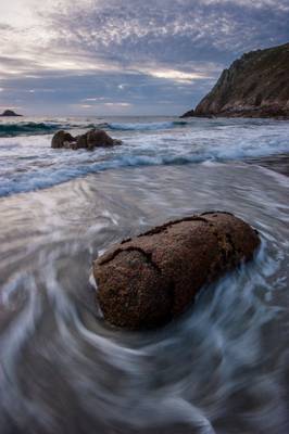 Dusk at Porth Nanven / Cot Valley Beach #3, St Just, Cornwall, South West England