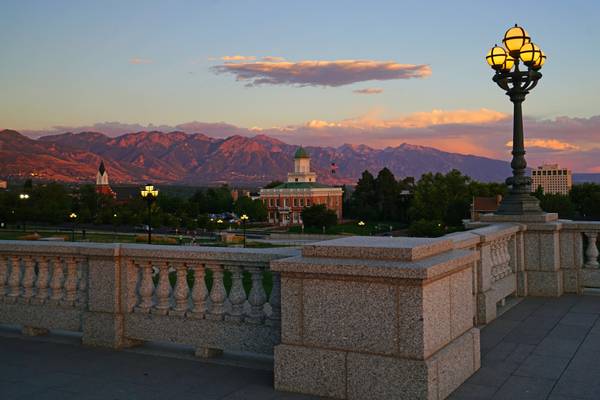 Wonderful view from Capitol Hill at sunset, Salt Lake City