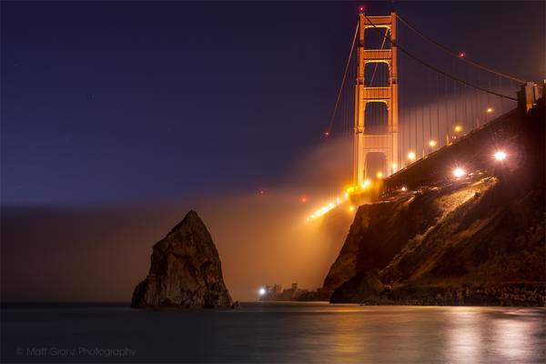 Fog over the Golden Gate Bridge Deck