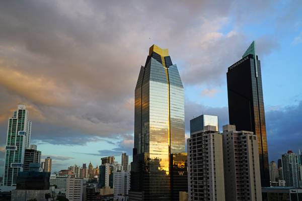 Panama City downtown at sunrise