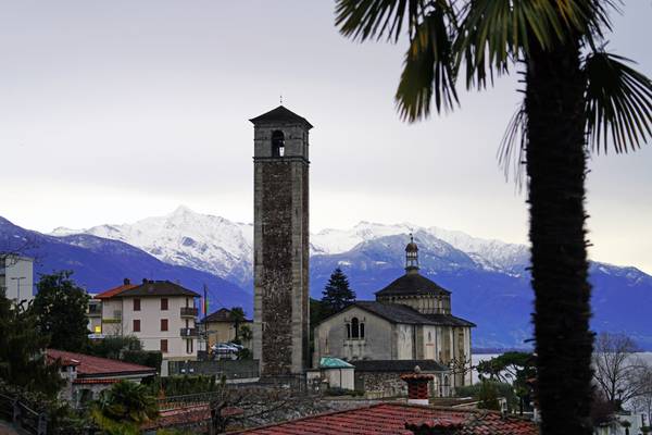 Amazing Brissago town in Swiss Alps