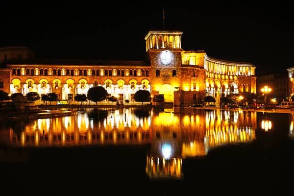 Yerevan by night. Government of Armenia
