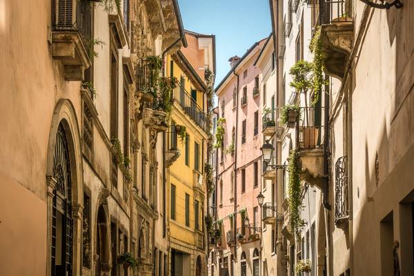 walking through the narrow streets