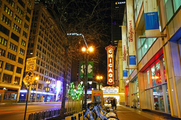 Chicago by night. The Loop