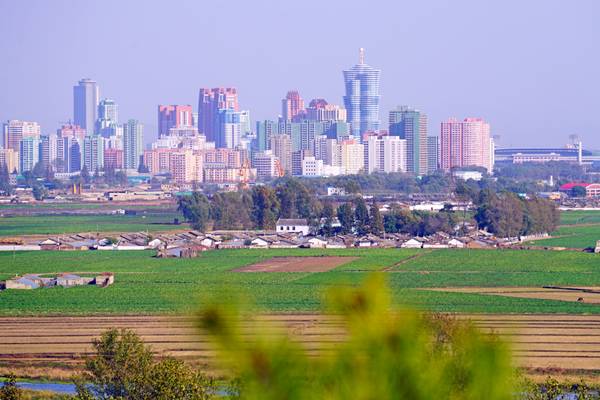 Pyongyang skyline from Mangyongdae hill, DPRK