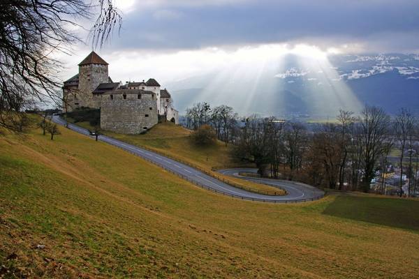 Wonderful sunshine over Vaduz Castle