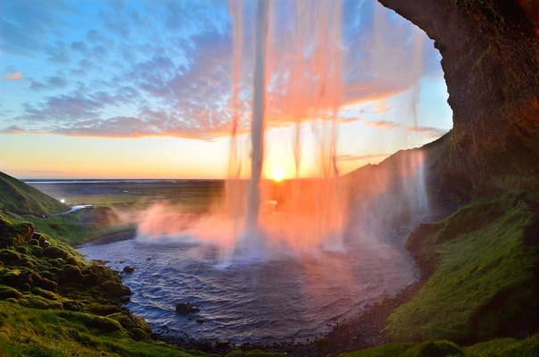 Sunset Curtain Call at Seljalandsfoss