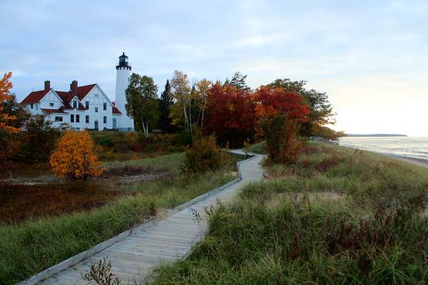 Point Iroquois Lighthouse at Dusk