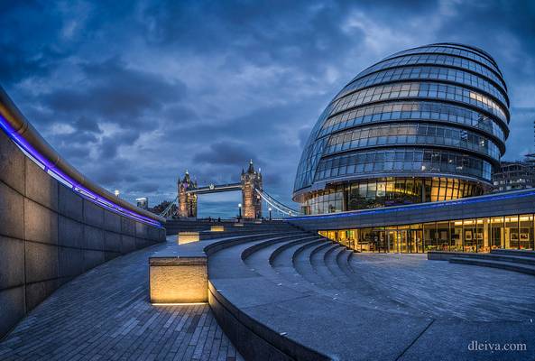 City Hall and Tower Bridge in London