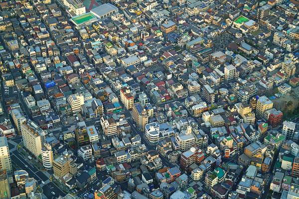 Roofs of Tokyo from the Skytree, Japan