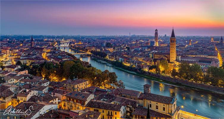 Evening in Verona, Italy