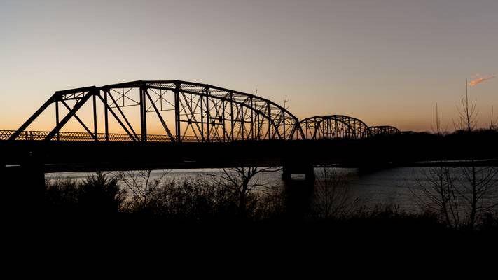 Belford Bridge featured in the Movie "Twister" at sunset