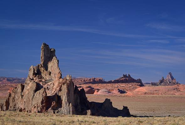 Volcanic Crags: Church Rock, Comb Ridge, and Agathla