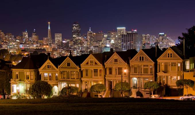 Evening at Alamo Square