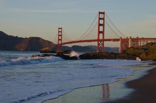 Sunset over the Golden Gate Bridge