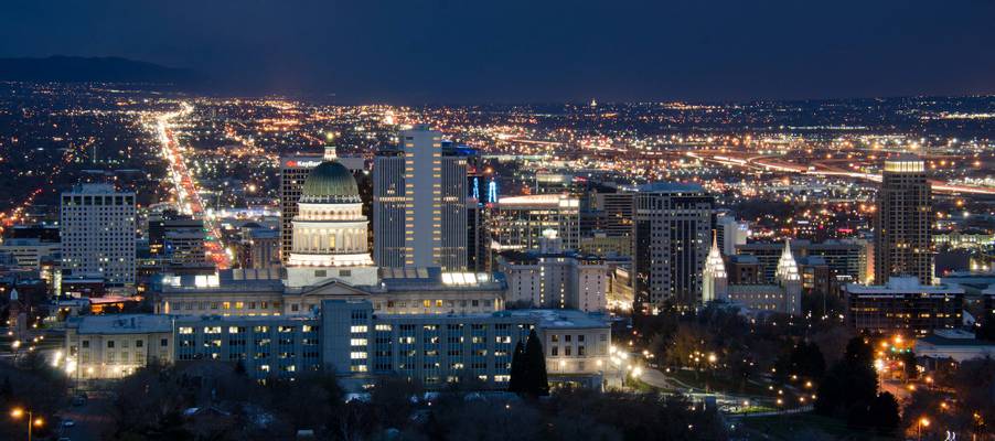 Night View of Salt Lake City