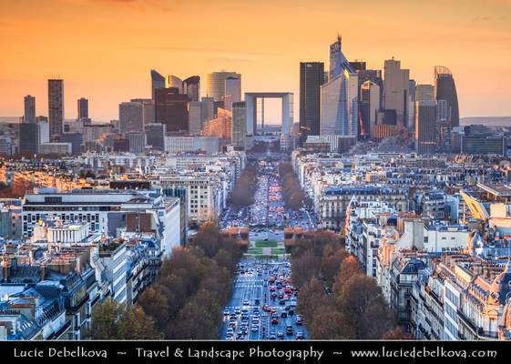 France - Paris - View towards La Défense - Major business district of the Paris aire urbaine