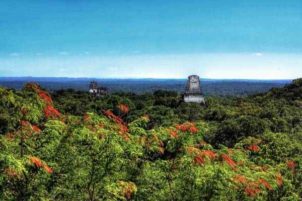 Tikal CGA - Templo I, II, III view from IV 01