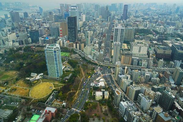 Minato City panorama from Tokyo Tower, Japan