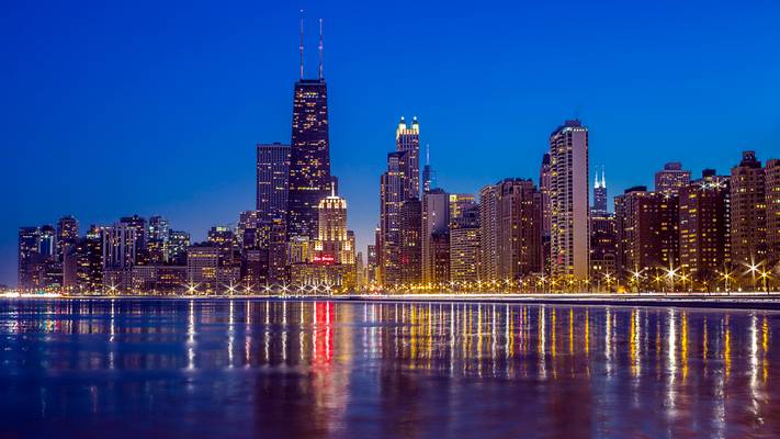 Skyline By Chicago, Water By Monet