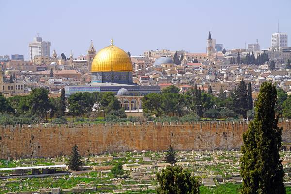 Jerusalem Old City from Mount of Olives, Israel