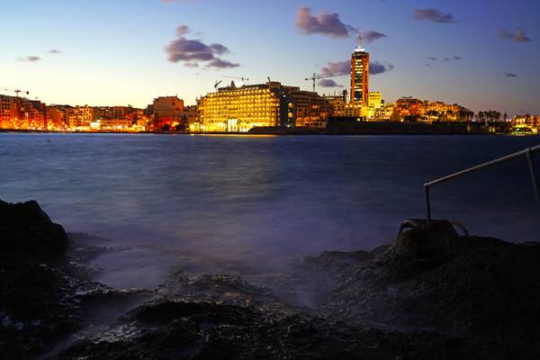 St Julian's Bay at the blue hour, Malta